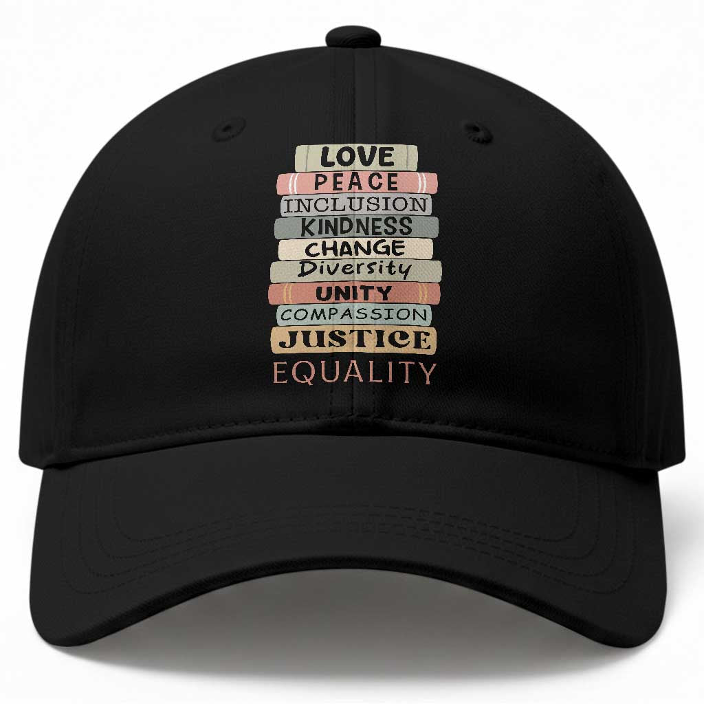Human Rights Bookish Baseball Cap Kindness Peace Equality Flower For Women
