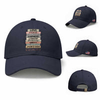 Human Rights Bookish Baseball Cap Kindness Peace Equality Flower For Women
