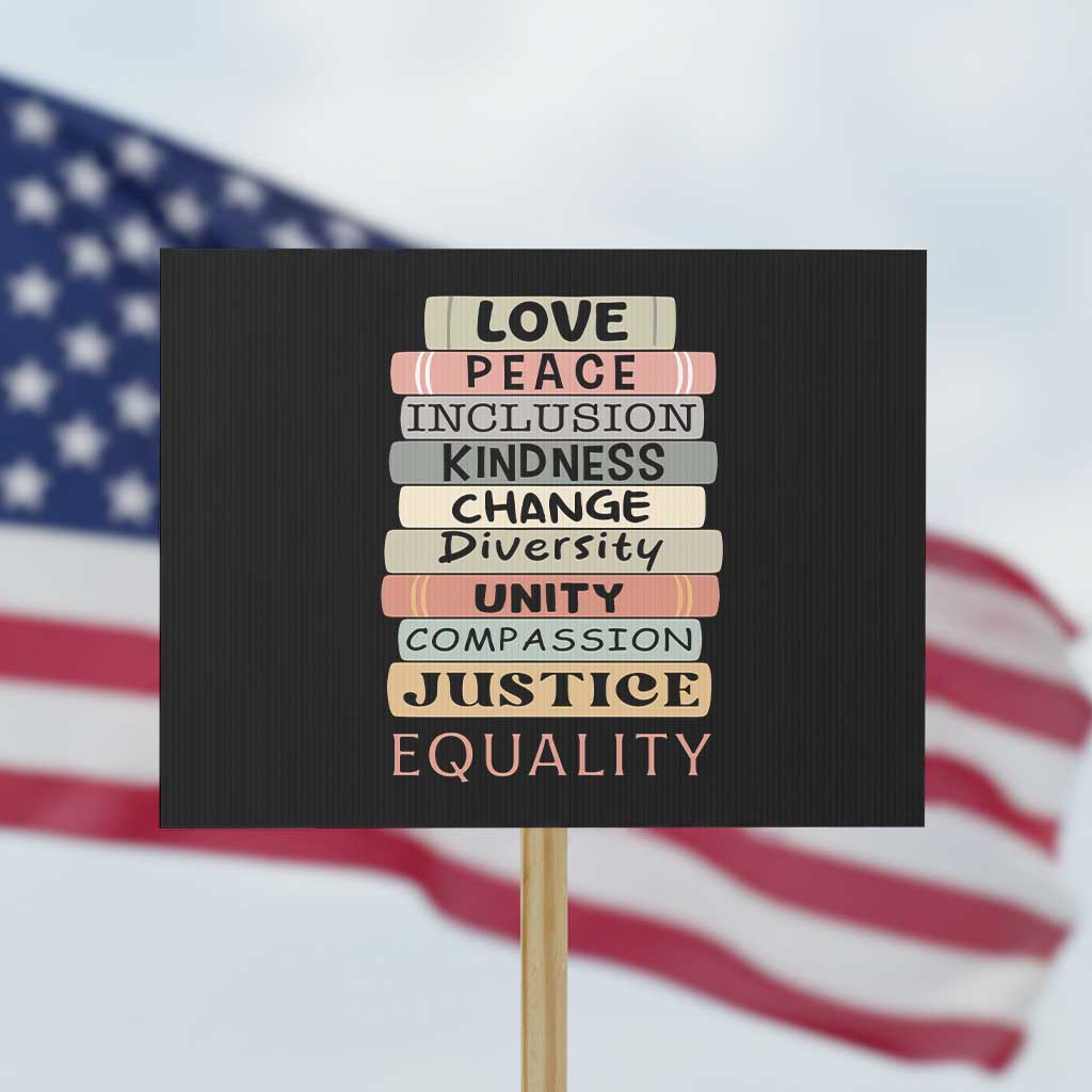 Human Rights Bookish Protest Sign Kindness Peace Equality Flower For Women - Wonder Print Shop