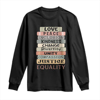 Human Rights Bookish Long Sleeve Shirt Kindness Peace Equality Flower For Women - Wonder Print Shop