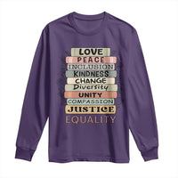 Human Rights Bookish Long Sleeve Shirt Kindness Peace Equality Flower For Women - Wonder Print Shop