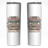 Human Rights Bookish Skinny Tumbler Kindness Peace Equality Flower For Women