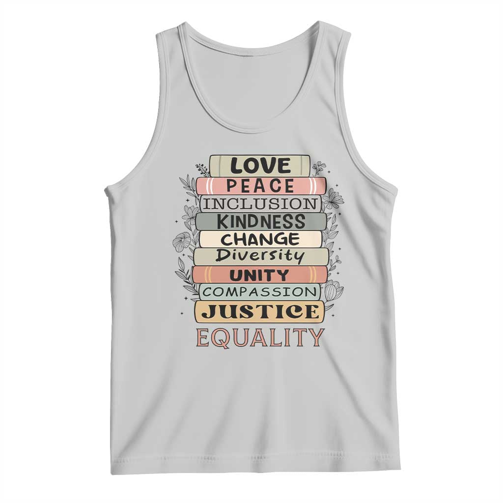 Human Rights Bookish Tank Top Kindness Peace Equality Flower For Women - Wonder Print Shop