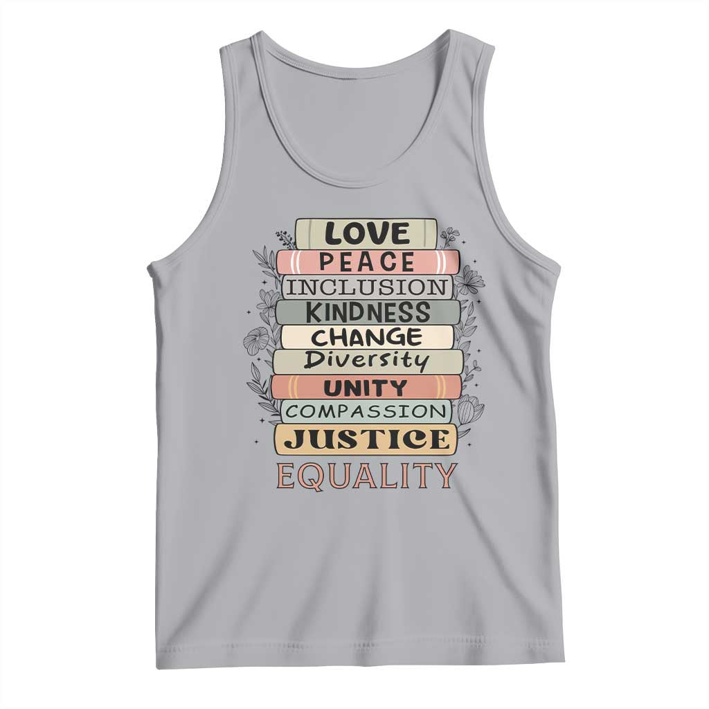 Human Rights Bookish Tank Top Kindness Peace Equality Flower For Women - Wonder Print Shop