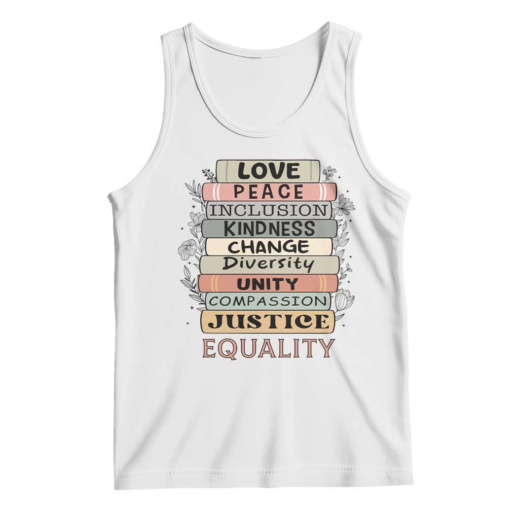 Human Rights Bookish Tank Top Kindness Peace Equality Flower For Women - Wonder Print Shop