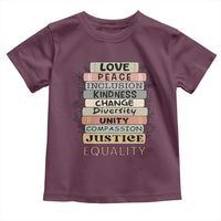 Human Rights Bookish Toddler T Shirt Kindness Peace Equality Flower For Women - Wonder Print Shop