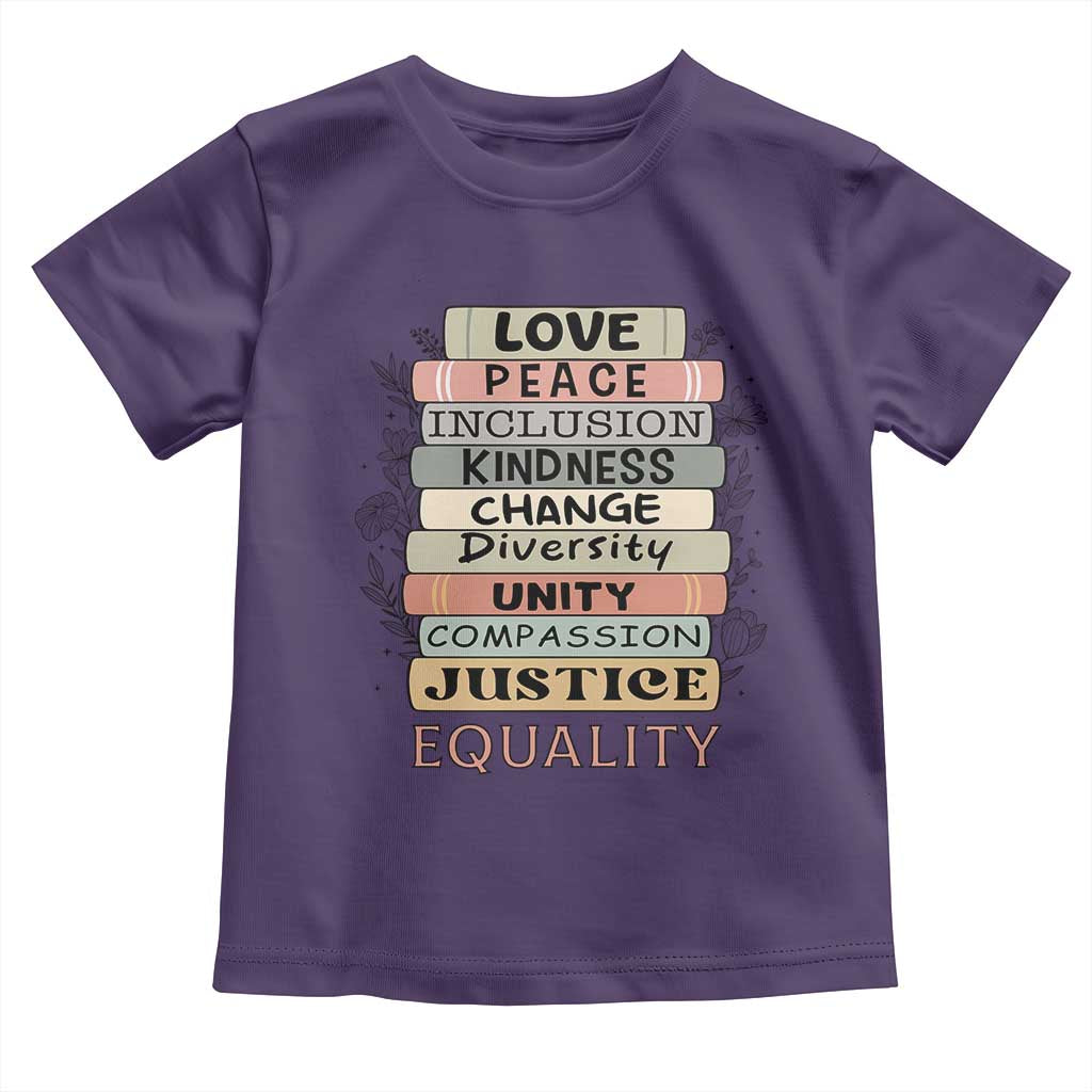 Human Rights Bookish Toddler T Shirt Kindness Peace Equality Flower For Women - Wonder Print Shop