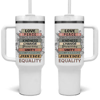 Human Rights Bookish Tumbler With Handle Kindness Peace Equality Flower For Women