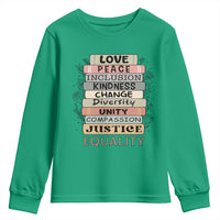 Human Rights Bookish Youth Sweatshirt Kindness Peace Equality Flower For Women - Wonder Print Shop