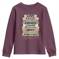 Human Rights Bookish Youth Sweatshirt Kindness Peace Equality Flower For Women - Wonder Print Shop