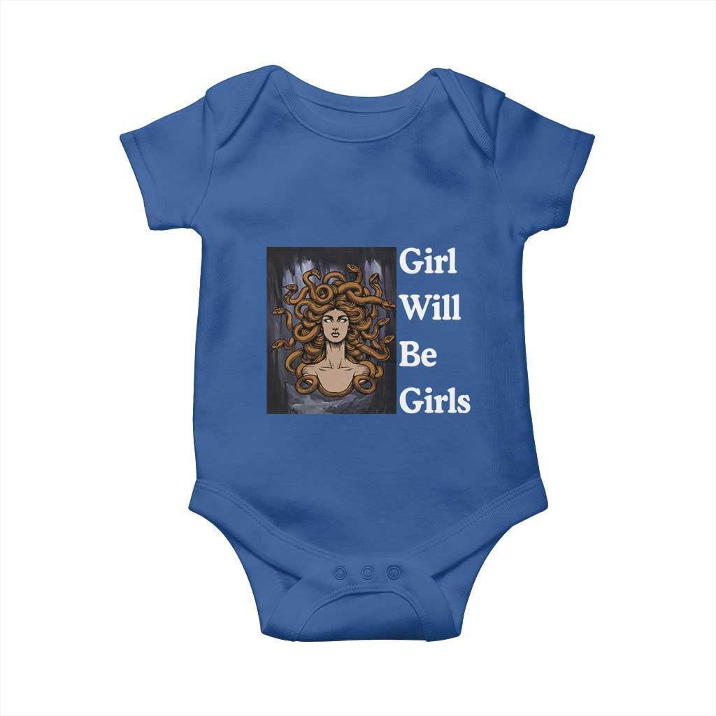 Girl Will Be Girls Baby Onesie Medusa Mythology Feminist Women - Wonder Print Shop