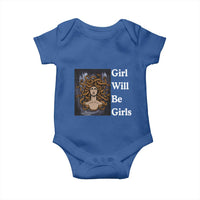 Girl Will Be Girls Baby Onesie Medusa Mythology Feminist Women - Wonder Print Shop