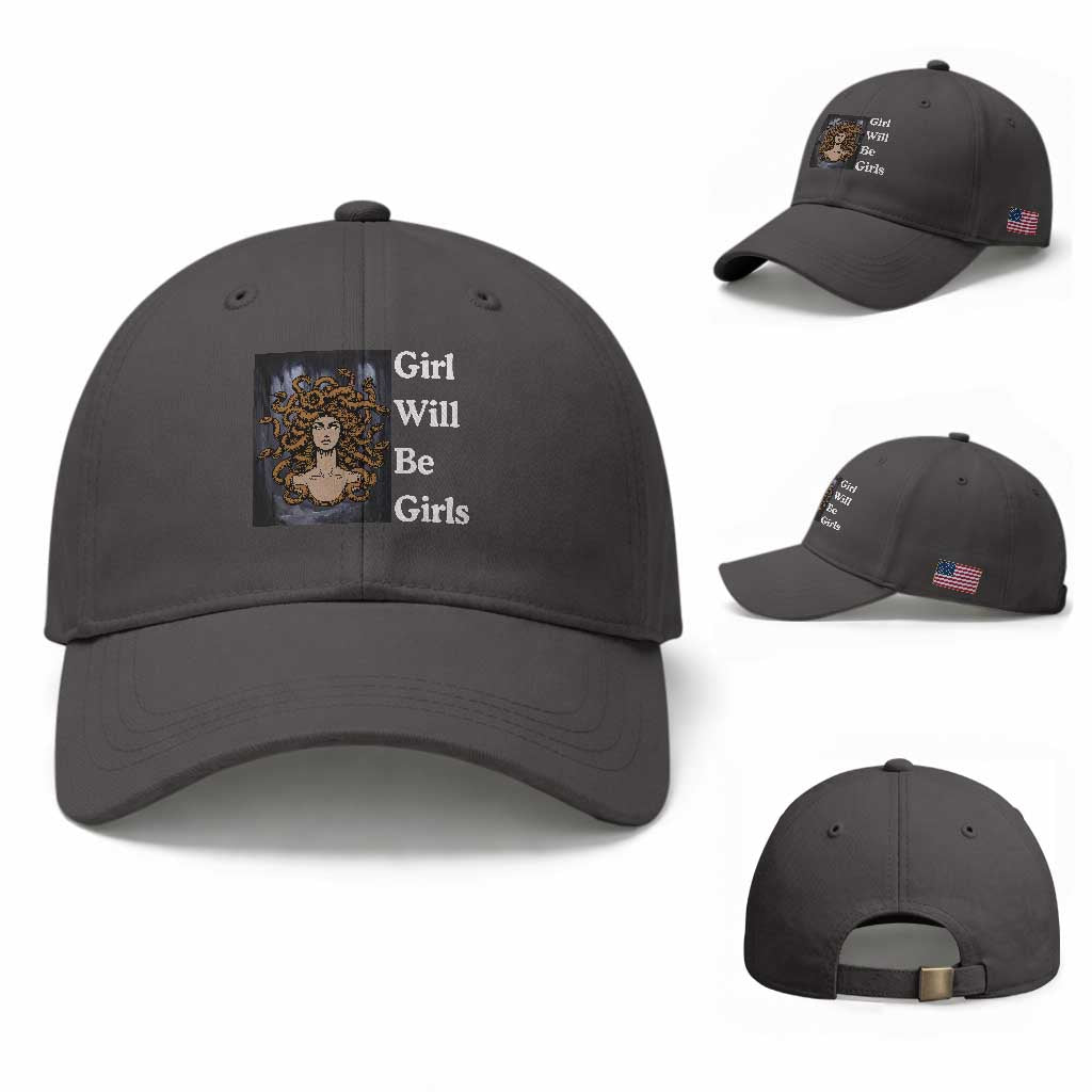 Girl Will Be Girls Baseball Cap Medusa Mythology Feminist Women