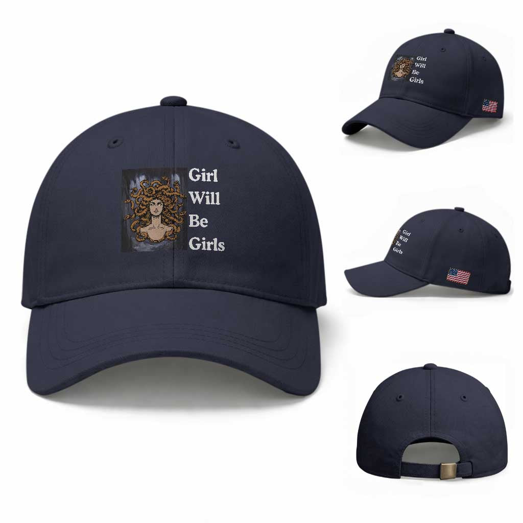 Girl Will Be Girls Baseball Cap Medusa Mythology Feminist Women