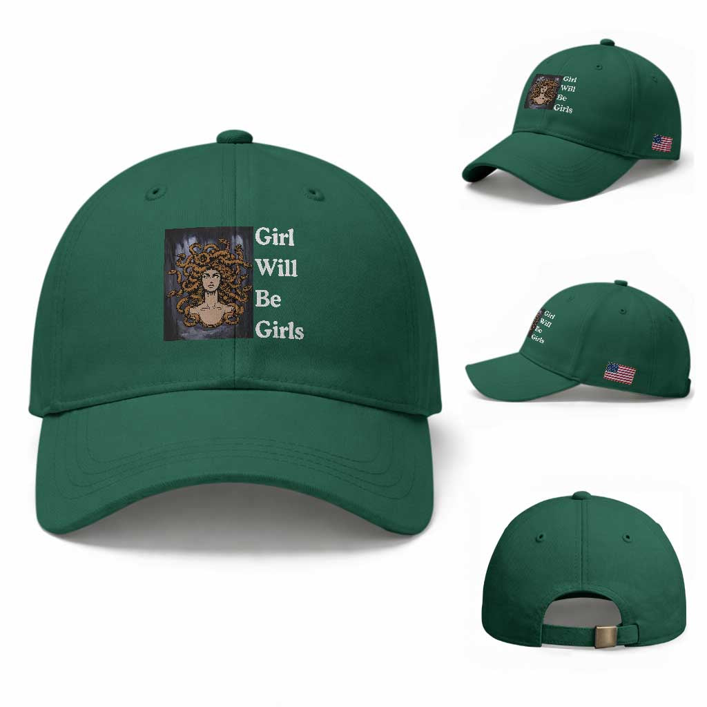 Girl Will Be Girls Baseball Cap Medusa Mythology Feminist Women