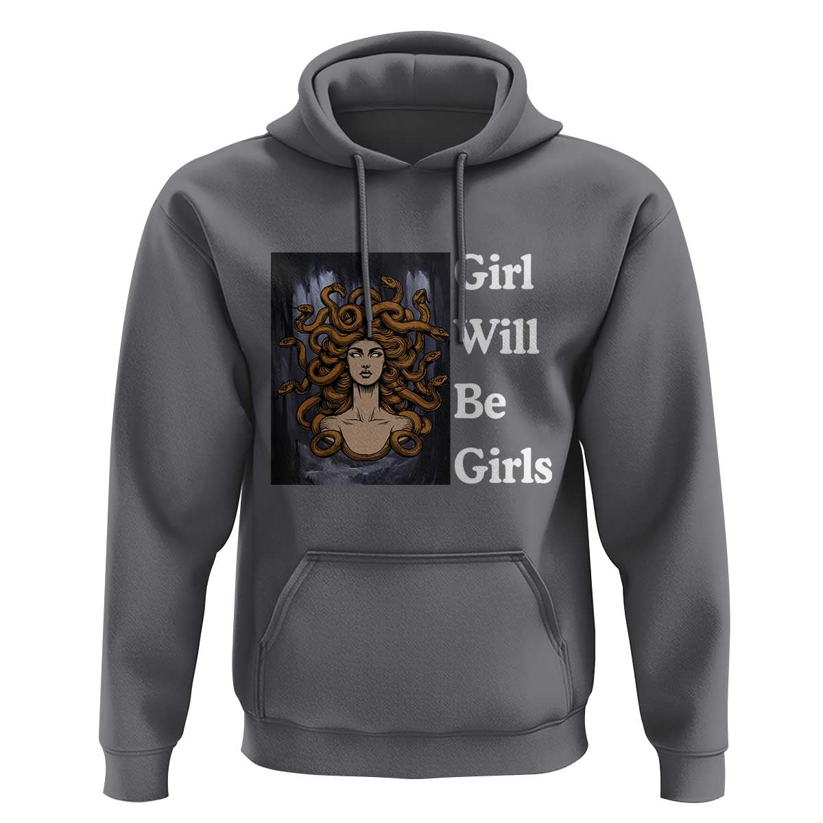 Girl Will Be Girls Hoodie Medusa Mythology Feminist Women - Wonder Print Shop