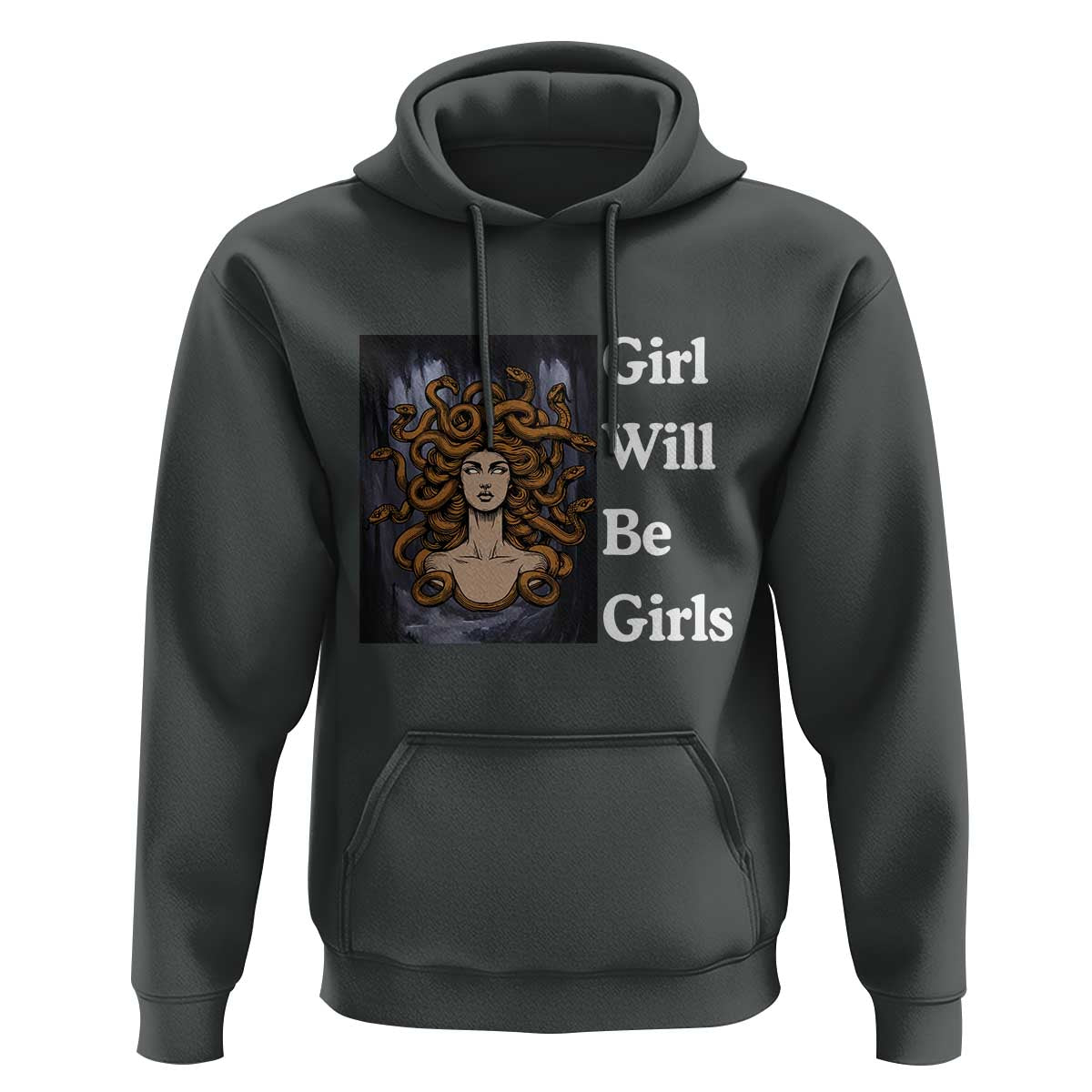 Girl Will Be Girls Hoodie Medusa Mythology Feminist Women - Wonder Print Shop