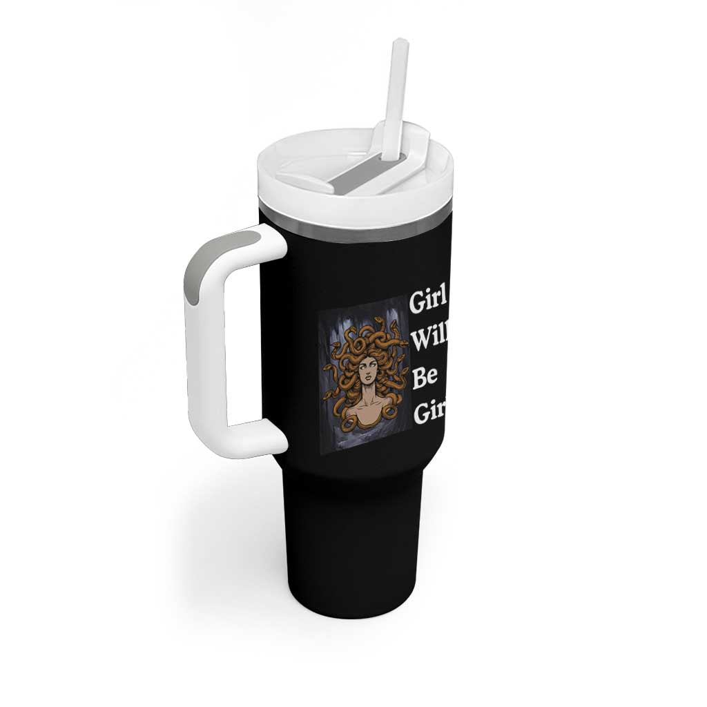 Girl Will Be Girls Tumbler With Handle Medusa Mythology Feminist Women