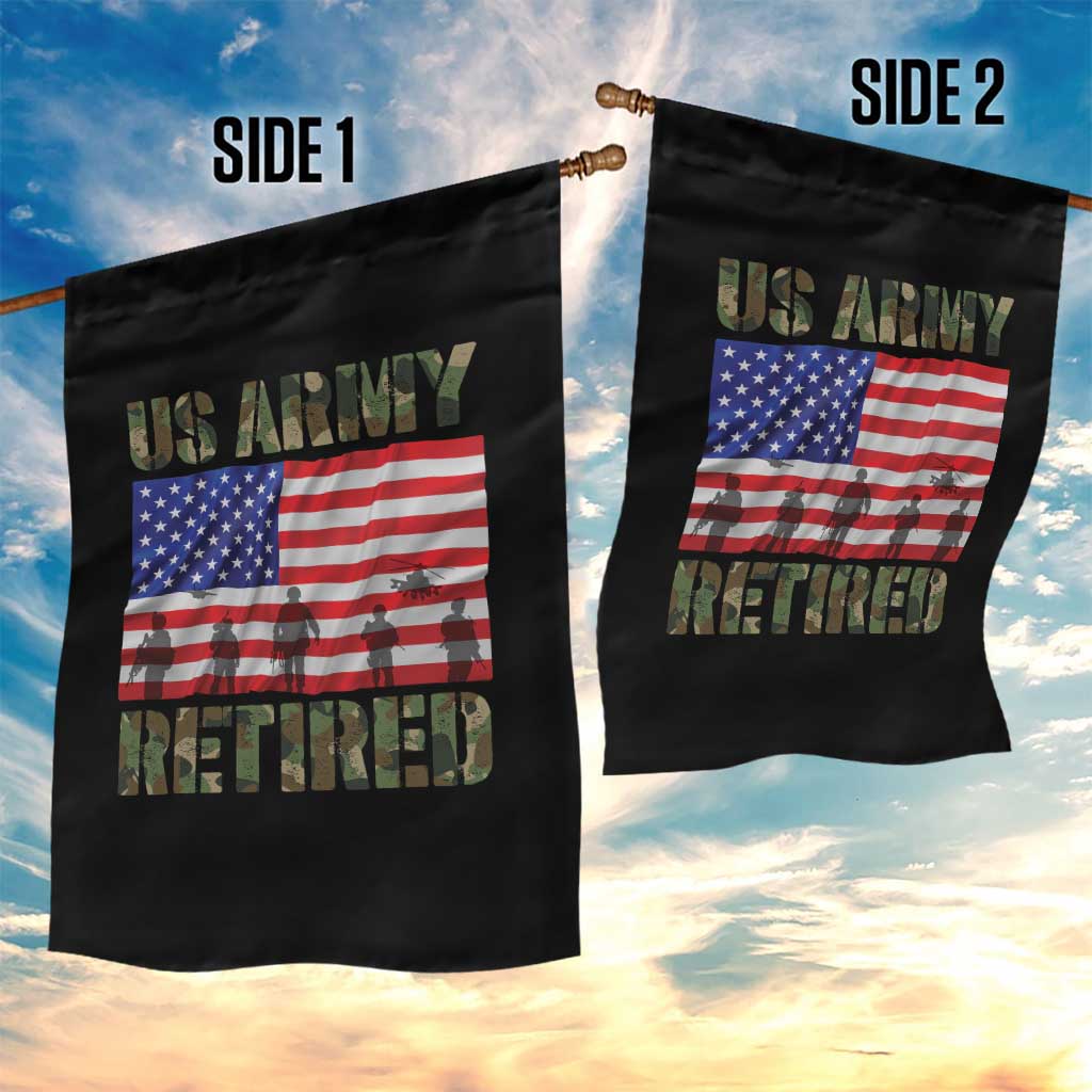 Retired Veteran Garden Flag American Flag US Army Patriotic USA Pride - Wonder Print Shop