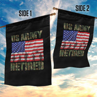 Retired Veteran Garden Flag American Flag US Army Patriotic USA Pride - Wonder Print Shop