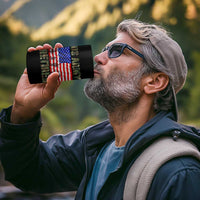 Retired Veteran 4 in 1 Can Cooler Tumbler American Flag US Army Patriotic USA Pride