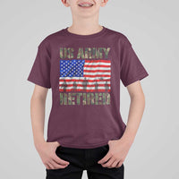 Retired Veteran T Shirt For Kid American Flag US Army Patriotic USA Pride - Wonder Print Shop