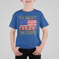 Retired Veteran T Shirt For Kid American Flag US Army Patriotic USA Pride - Wonder Print Shop