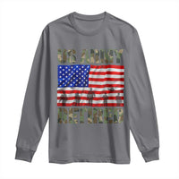Retired Veteran Long Sleeve Shirt American Flag US Army Patriotic USA Pride - Wonder Print Shop
