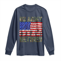 Retired Veteran Long Sleeve Shirt American Flag US Army Patriotic USA Pride - Wonder Print Shop