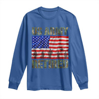Retired Veteran Long Sleeve Shirt American Flag US Army Patriotic USA Pride - Wonder Print Shop