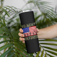 Retired Veteran Skinny Tumbler American Flag US Army Patriotic USA Pride