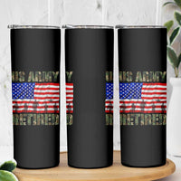 Retired Veteran Skinny Tumbler American Flag US Army Patriotic USA Pride