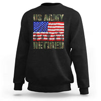 Retired Veteran Sweatshirt American Flag US Army Patriotic USA Pride - Wonder Print Shop