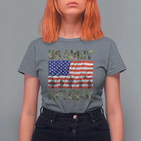 Retired Veteran T Shirt For Women American Flag US Army Patriotic USA Pride - Wonder Print Shop