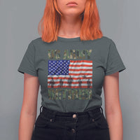 Retired Veteran T Shirt For Women American Flag US Army Patriotic USA Pride - Wonder Print Shop