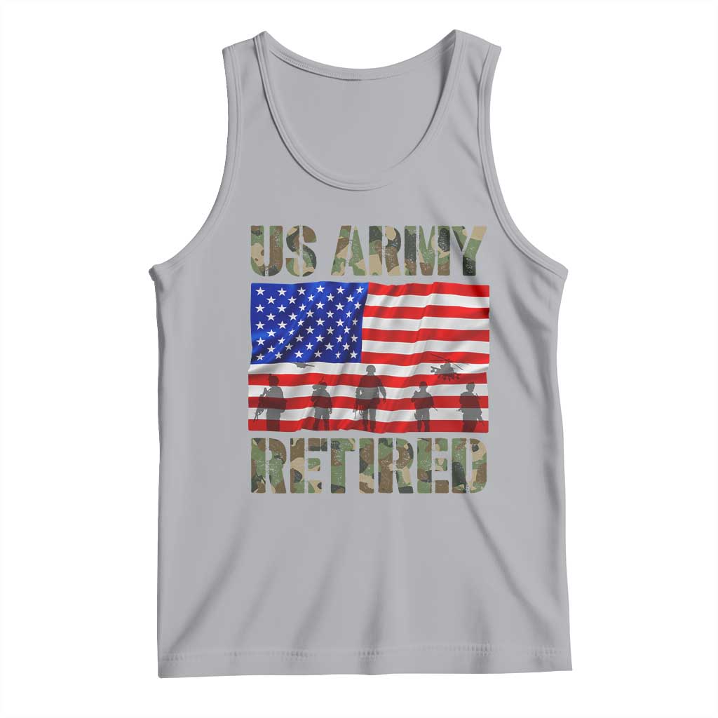 Retired Veteran Tank Top American Flag US Army Patriotic USA Pride - Wonder Print Shop