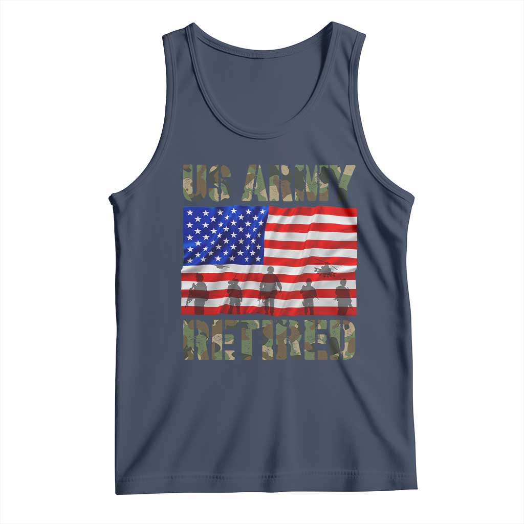 Retired Veteran Tank Top American Flag US Army Patriotic USA Pride - Wonder Print Shop
