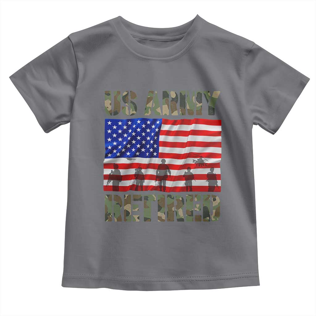 Retired Veteran Toddler T Shirt American Flag US Army Patriotic USA Pride - Wonder Print Shop
