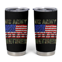 Retired Veteran Tumbler Cup American Flag US Army Patriotic USA Pride
