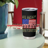 Retired Veteran Tumbler Cup American Flag US Army Patriotic USA Pride