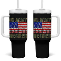 Retired Veteran Tumbler With Handle American Flag US Army Patriotic USA Pride