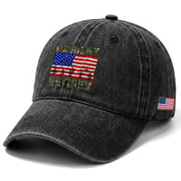 Retired Veteran Washed Cotton Baseball Cap American Flag US Army Patriotic USA Pride