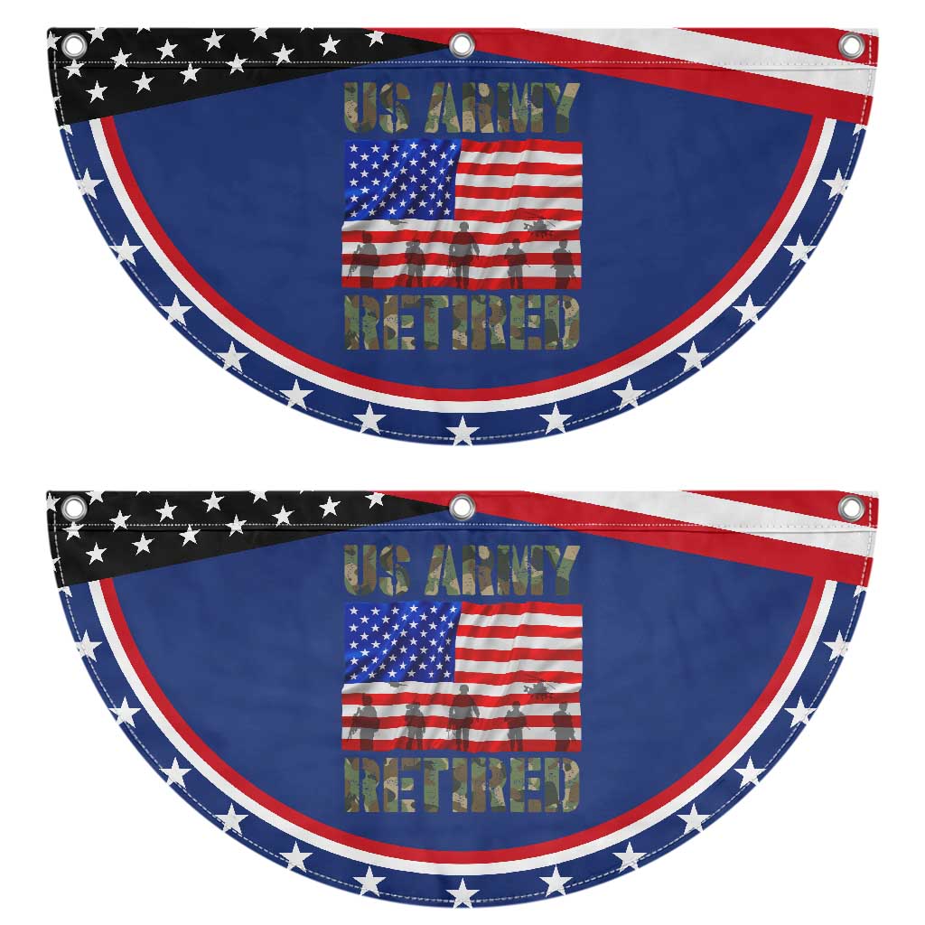 Retired Veteran Patriotic Fan Flag American Flag US Army USA Pride