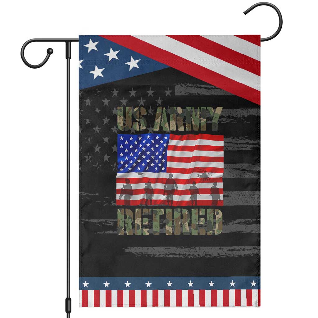 Retired Veteran Garden Flag American Flag US Army Patriotic USA Pride
