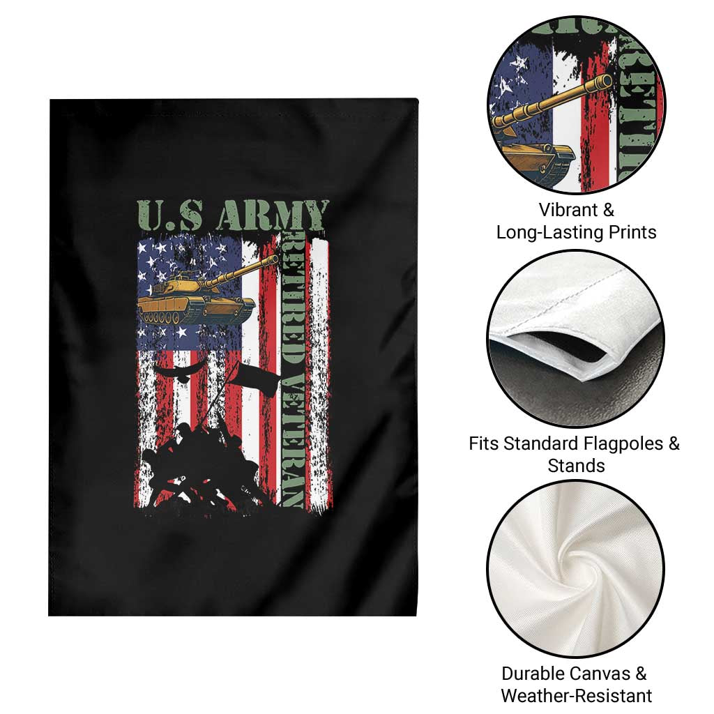 Retired Army Garden Flag American Flag US Patriotic USA Pride - Wonder Print Shop