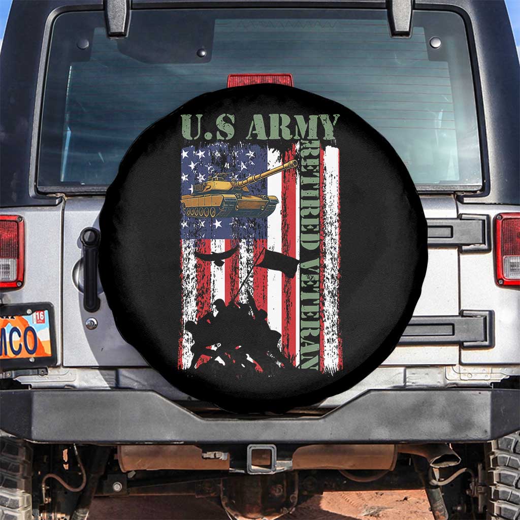Retired Army Spare Tire Cover American Flag US Patriotic USA Pride - Wonder Print Shop