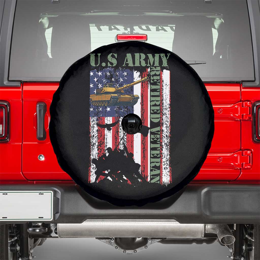 Retired Army Spare Tire Cover American Flag US Patriotic USA Pride - Wonder Print Shop
