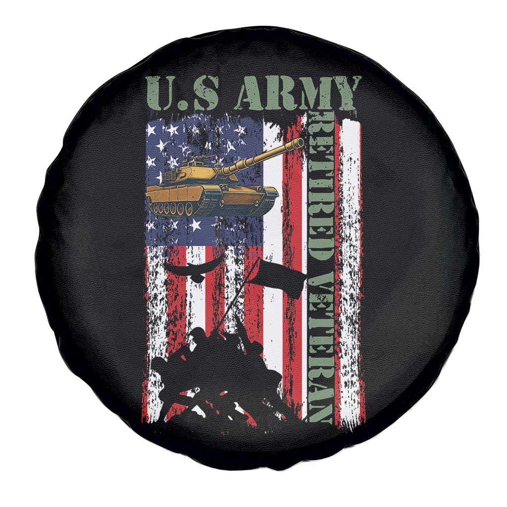Retired Army Spare Tire Cover American Flag US Patriotic USA Pride - Wonder Print Shop