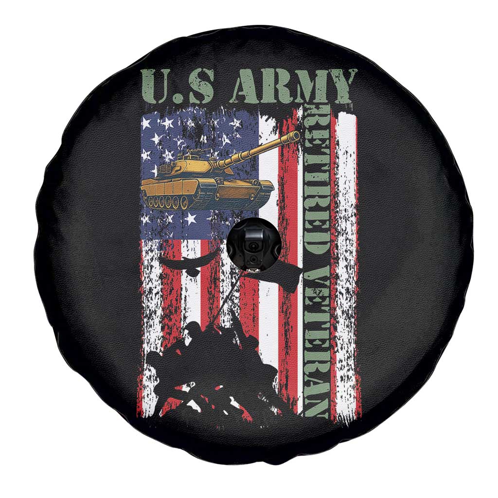 Retired Army Spare Tire Cover American Flag US Patriotic USA Pride - Wonder Print Shop
