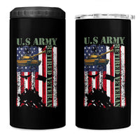 Retired Army 4 in 1 Can Cooler Tumbler American Flag US Patriotic USA Pride